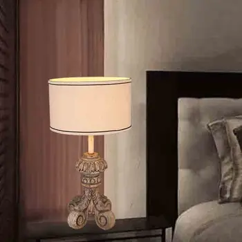 

American solid wood Chinese energy saving lamp living room European bedroom study bedside vintage table lamp