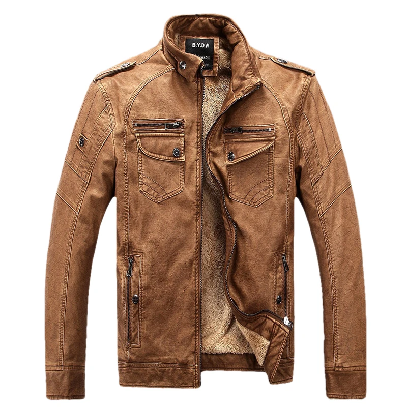 Man Lether Jackets Pu Leather Jaqueta Masculinas Inverno Couro Jacket Men Jaquetas De Men's Winter | Мужская одежда