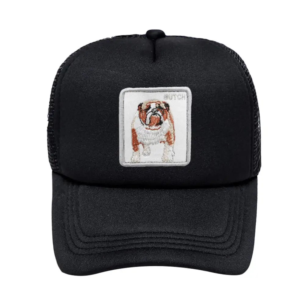 

New Fashion cool Hip Hop Men Women Dog Embroidery Peaked Baseball Cap Cotton Mesh Sunshade Hat