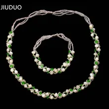 JIUDUO jewelry Cheap shipping natural freshwater cultured pearl necklace Bracelet Set gift elegant fashion wild female models JIUDUO jewelry Cheap shipping natural freshwater cultured pearl necklace Bracelet Set gift elegant fashion wild female models