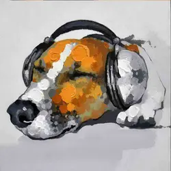 Новая дешевая ручная роспись стен современной музыки Собака живопись на холсте для Домашний Декор абстрактный Животные картина маслом