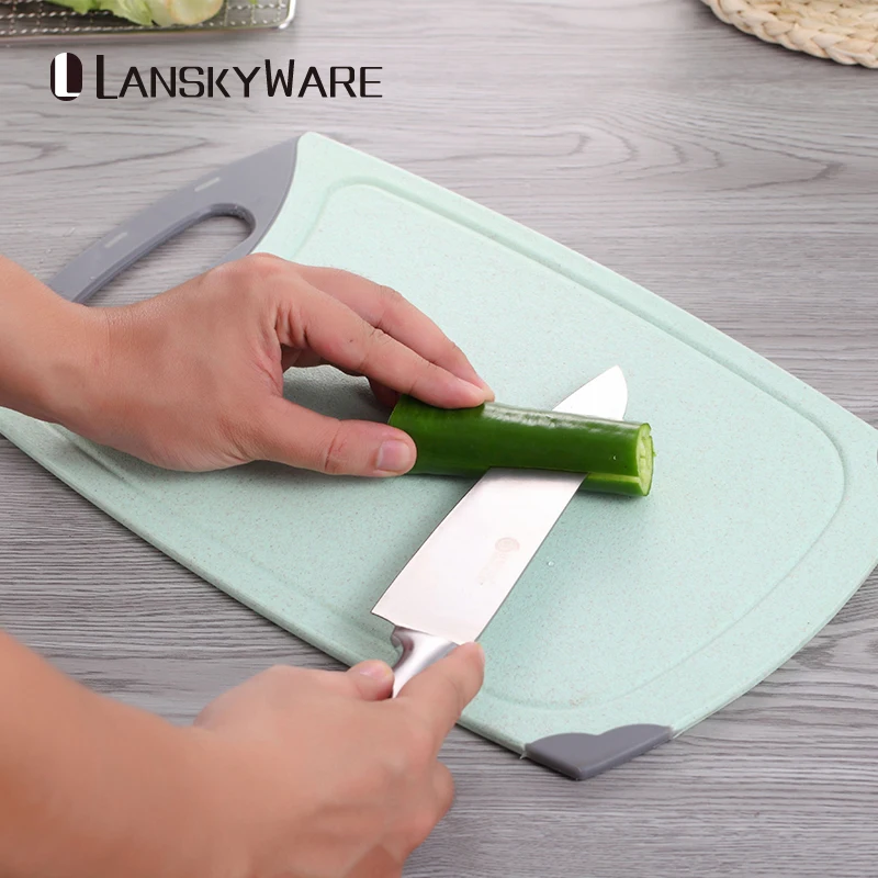 

Kitchen Cutting Board Eco-Friendly Wheat Straw Non-Slip Chopping Block Fruits Food Vegetable Board Kitchen Accessories