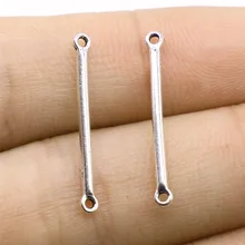 Wysiwyg 40 pçs 2x24mm conector encantos conector cor prata antiga para fazer jóias diy acessórios de jóias