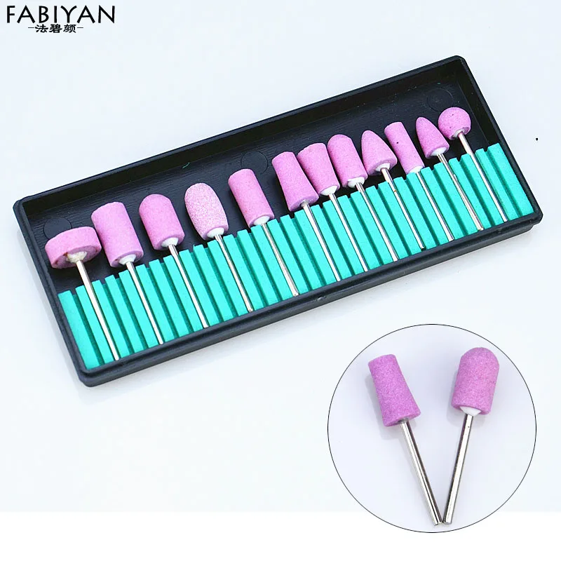 

12Pcs/Set Ceramic Electric Machine Drill Bits File Nail Art Polishing Grinding Carving Buffing Sanding Buffer Head Manicure Tool