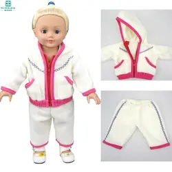 Одежда для куклы, повседневный комплект из двух предметов, хлопок, 43-45 см, американская кукла и аксессуары для новорожденной куклы