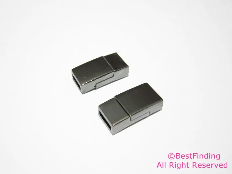 

5mm flat Magnetic clasp 5x2mm Hematite leather clasps-FC31H