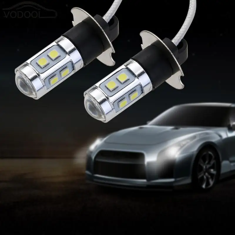 2 шт. H3 3030 10SMD Белый светодиодный автомобильный головной светильник, лампа для фар, автомобильный светильник, светодиод, противотуманный светильник, лампа 12 В, автомобильные аксессуары