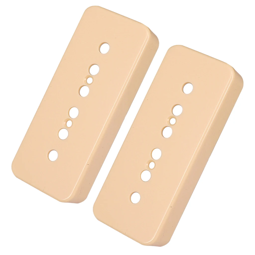 2 Pieces Electric Guitar Single Coil 6 Holes Pickup Cover 50/52mm for P90 Pickup Parts