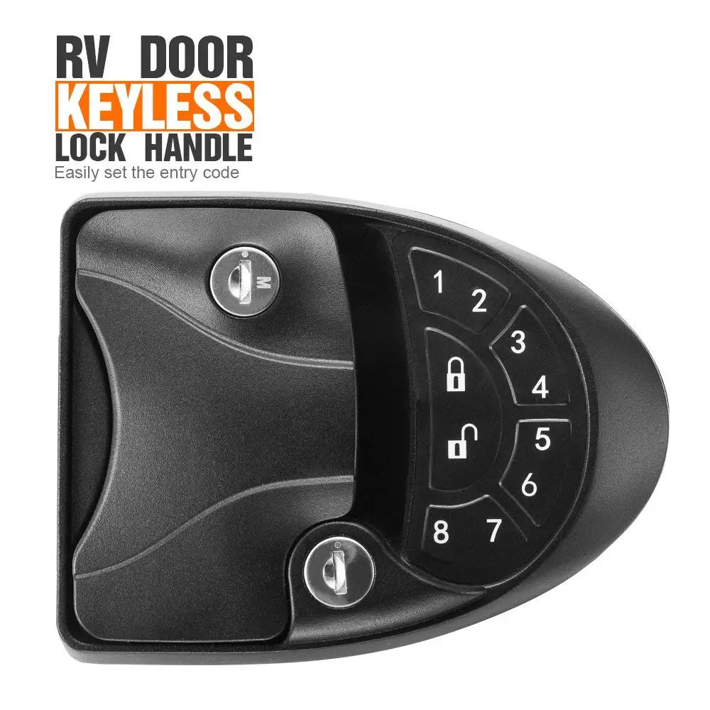 

Keyless Entry RV Door Lock Handle Wireless Remote Camper Lock