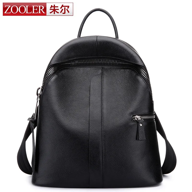 

ZOOLER Brand 100% High Quality Genuine Leather Black Women's Backpack Knapsack Rucksack Girl School Bag Lady Laptop Bag Mochila
