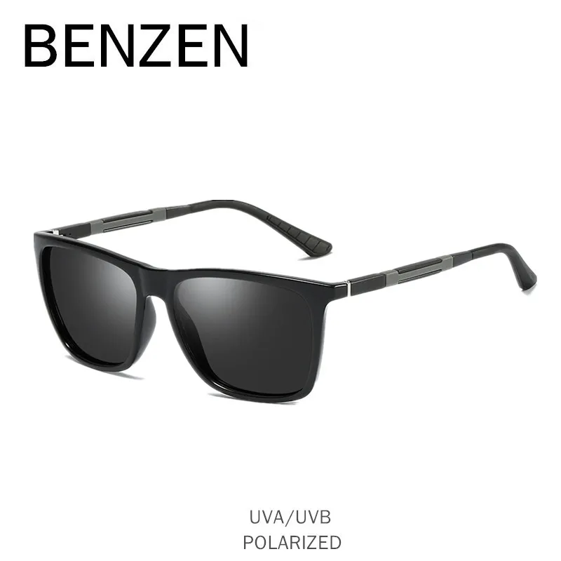 Бензола поляризованных солнцезащитных очков Для мужчин классический красочные мужские солнцезащитные очки Oculos, защита от ультрафиолетовых лучей, очки для вождения, черного цвета с Чехол 9305