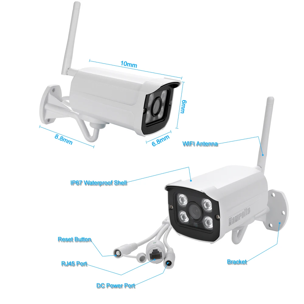 Hamrolte Onvif Yoosee Wi-Fi Камера 1080 P 960 P 720 P ночного видения Открытый Беспроводной Камера Поддержка до 128 г SD обнаружения движения