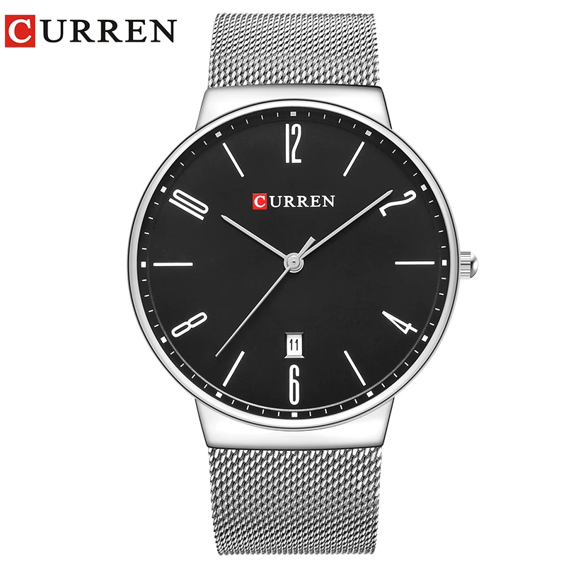 

CURREN Fashion Wach Wrist male Watches Men date Quartz Watch Ultra thin Dial Clock Man Relogio Masculino Saat Drop Shipping 8257