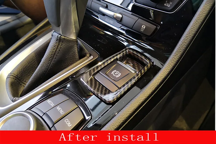 Углеродного волокна для BMW 2 серии 218i Gran Tourer F45 F46 ABS электронного стояночного тормоза кнопки крышка отделкой автомобильные аксессуары 2015 -2018