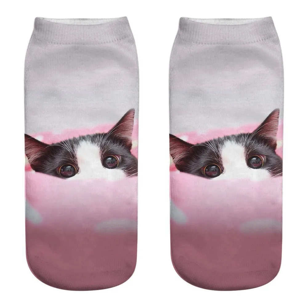 

Unisex Funny 3D Fashion Cat Printed Casual Socks high quality priting Cute Low Kawaii Cut Ankle Comfortable Fabulous Meias Socks