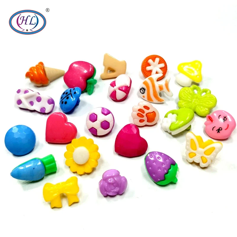 HL 50/150pcs Lots Assorted Patterns Shank Cartoon Plastic Buttons Children's Dolls Sewing Accessories DIY Scrapbooking Crafts 2