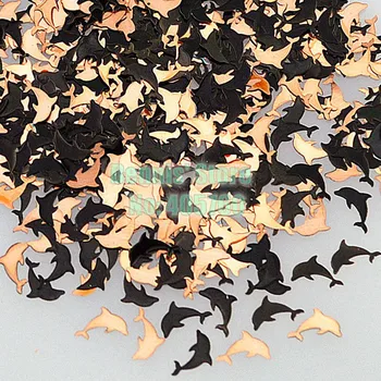 

Wholesale 800pcs/pack Fashion Lovely Dolphin Black Brone Metallic Sequins Nail Art Sticker Cell Phone Decoration TG#