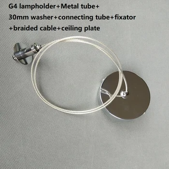 

G4 lampholder+metal tube+washer+FEP braided cable+ceiling plate for Air Bubble Pendant Lamp use crystal lighting accessories