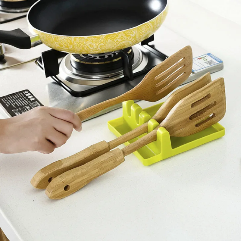 

1PCS Spoon Holder Kitchen Organizer Spoon Pot Lid Shelf Cooking Storage Kitchen Goods Cooking Tool Spoon Rests Pot Clips
