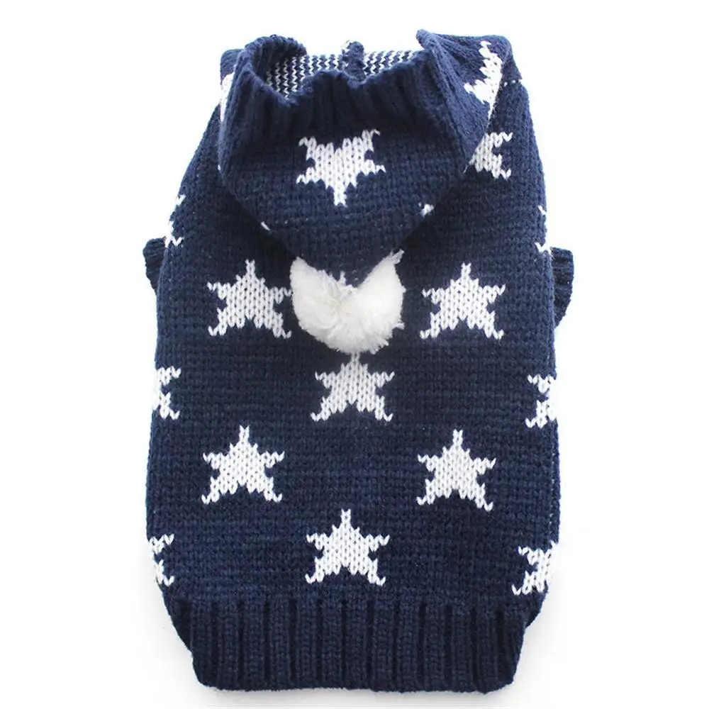 2018 кошек и собак Зимний свитер KNIT Hoodie спортивная одежда звезд дизайн Pet Puppy куртка