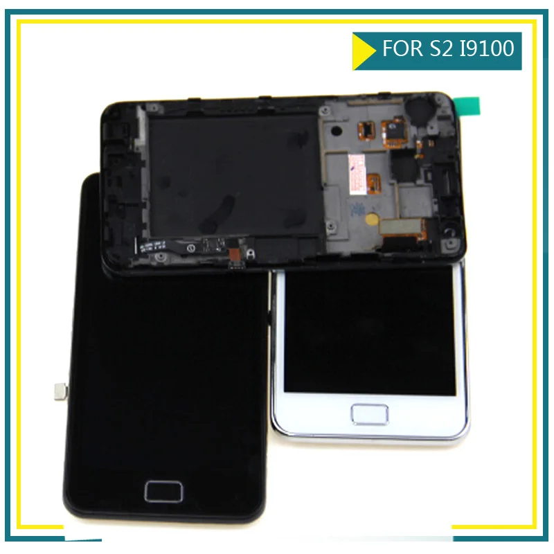 AMOLED lcd s для samsung Galaxy S2 i9100 SII ЖК-дисплей сенсорный экран дигитайзер полная сборка с