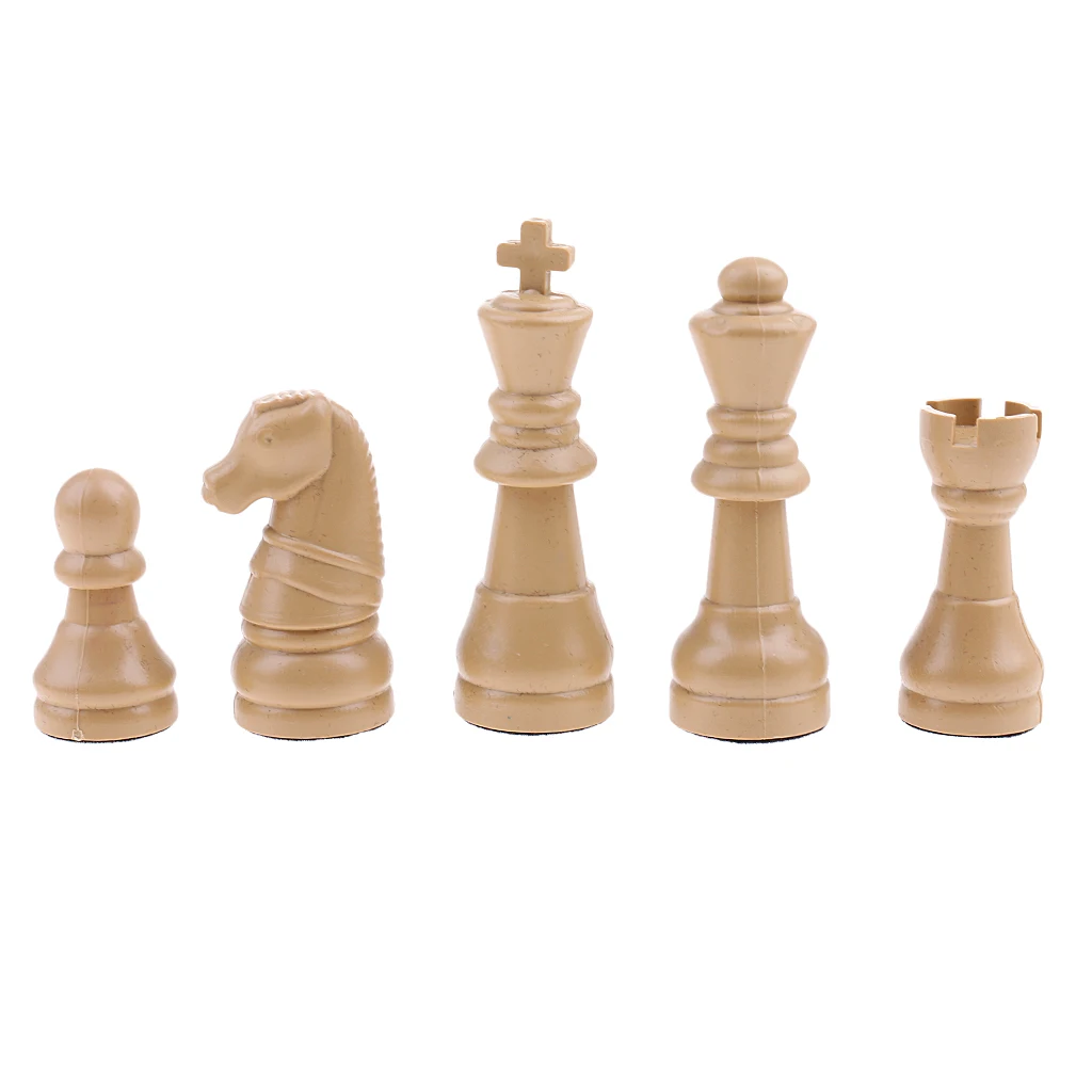 16 Pieces Replacement Plastic Chess Pieces Durable & Sturdy International Chessman Set