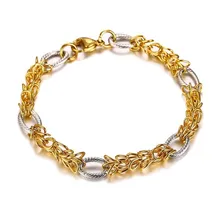 Уникальный классный браслет для мужчин из нержавеющей стали, двухцветная цепочка, Brackelts brackalet, мужские ювелирные изделия