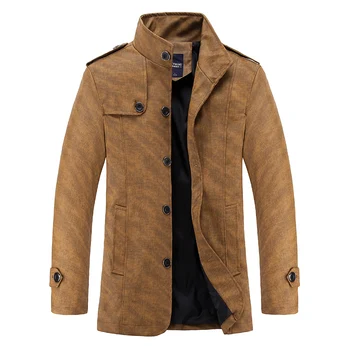 

Autumn gray and khaki jacket mens fashion casual coat men button decoration Jaqueta man 4XL