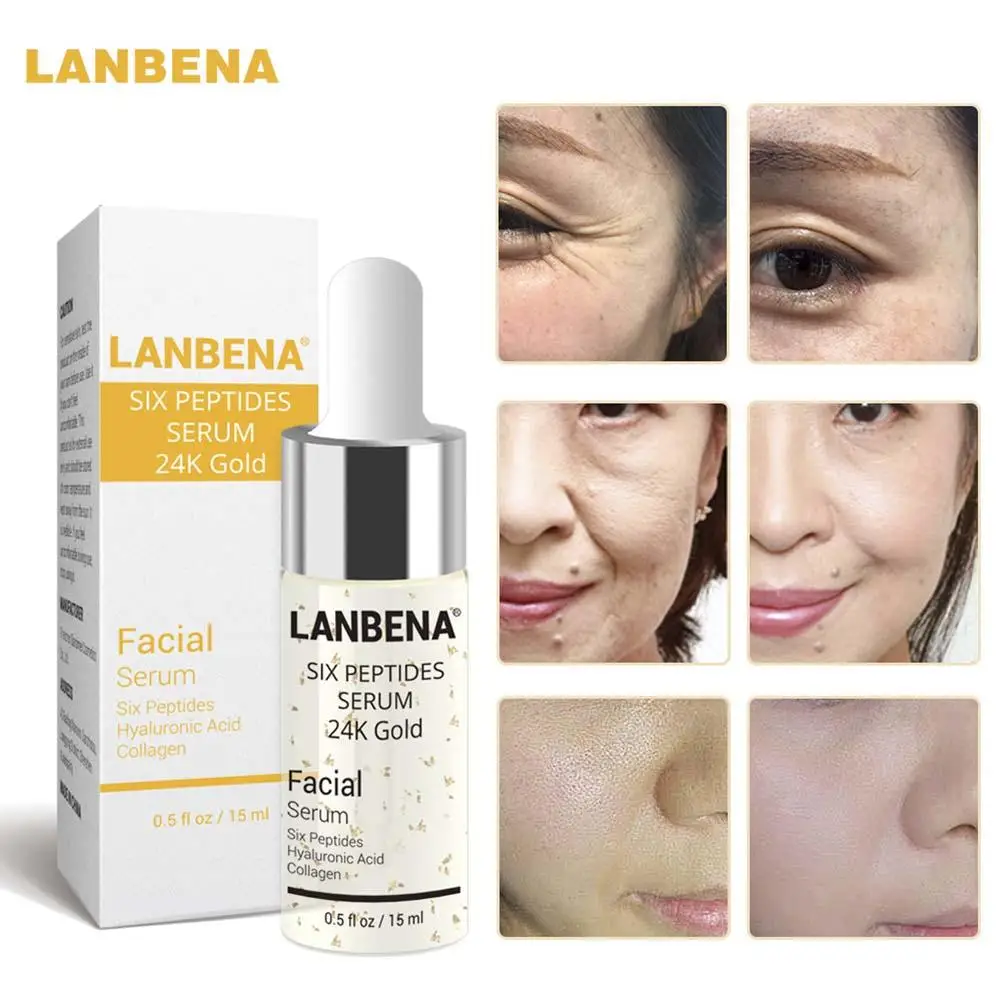 

24K Gold Six Peptides Essence Hyaluronic Acid Moisturize Whitening Spot Shrink Pores Ampoule Anti-acne Regenerative Essence