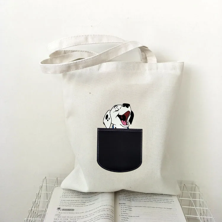 Холст сумка для Для женщин ткань мультфильм белый Креста тела сумка новый милый кот собака сумки Женская Праздничная обувь сумки