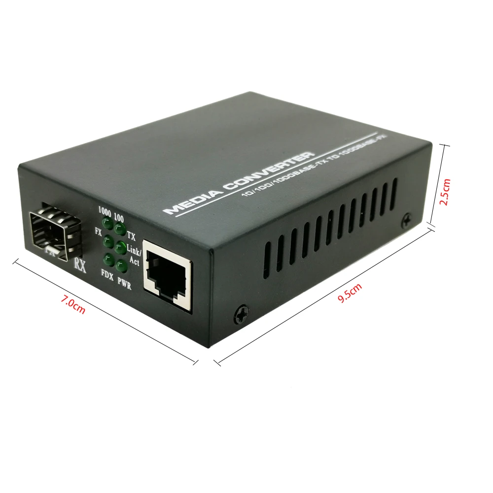 SFP волоконный медиаконвертер в RJ45 гигабитный медиаконвертер SFP 10/100/1000M Ethernet конвертер приемопередатчик волоконно-оптический коммутатор