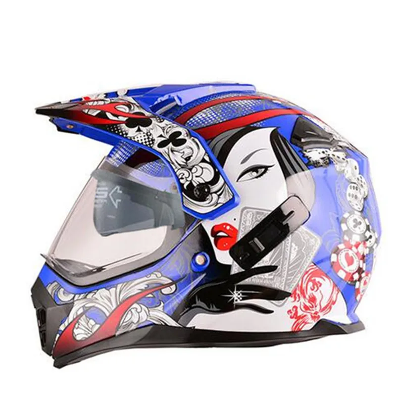

2019 newest hot Motorcycle helmets motocross racing helmet motorbike full face dual shield helmet unisex available double lens
