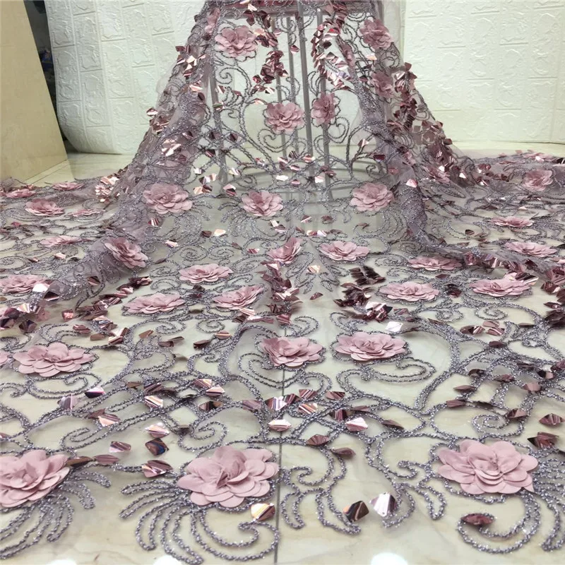 

Madison Onion Color African Lace Fabric 2019 African Guipure Sequins Lace High Quality Embroidery Lace Fabric For Wedding