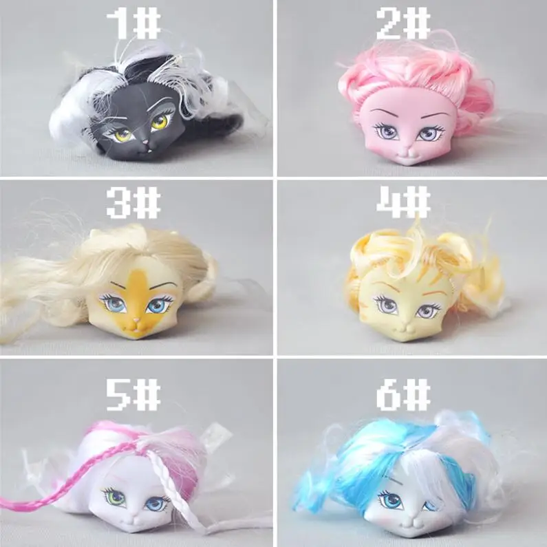 Monste High cat Фигурка голова куклы кошка девушка кукла Изменить макияж DIY Оптом