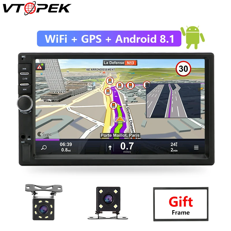 Vtopek Android автомобильный Радио Мультимедиа Видео плеер 7 дюймов авто стерео