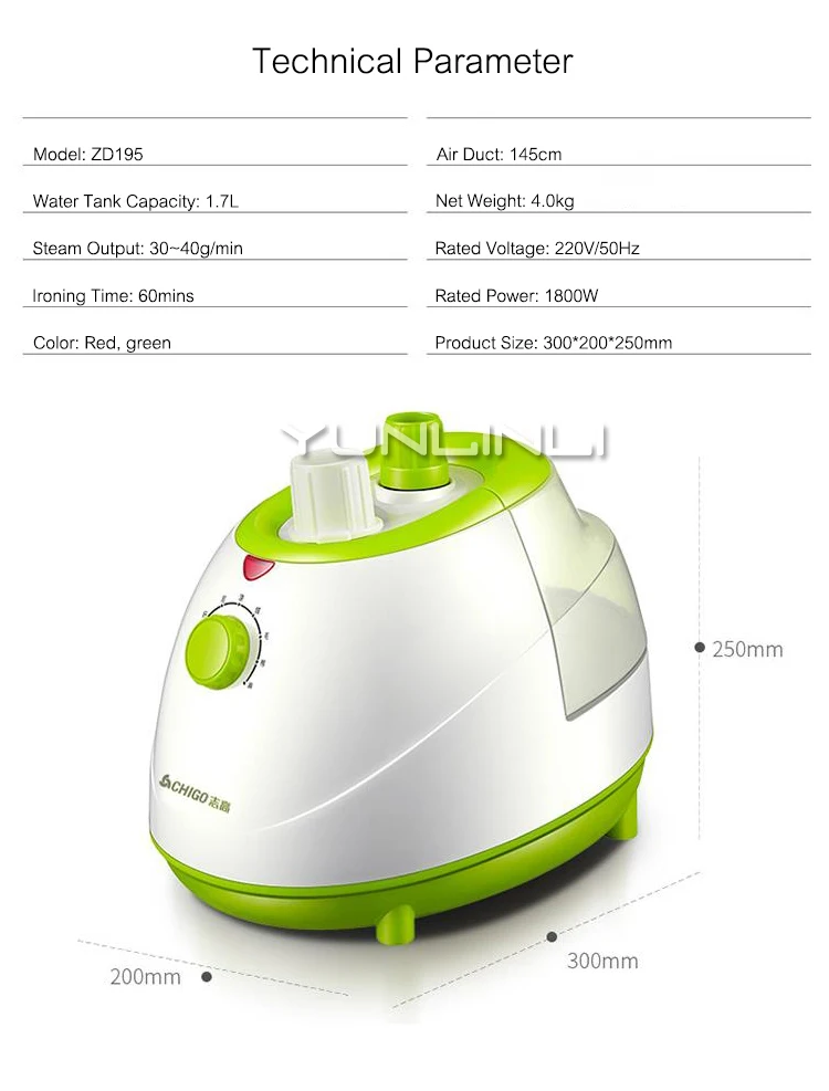 1.7L отпариватель для одежды, домашний ручной паровой утюг для одежды, Электрический паровой утюг для одежды ZD195