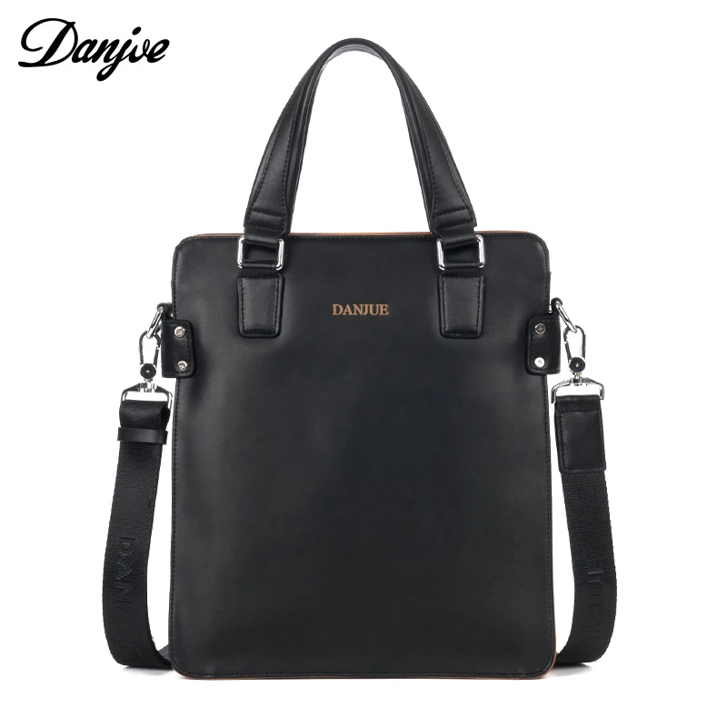 

DANJUE Leather Business Shoulder bag For Men Color stitching Crossbody Bags Handbag with Removable Shoulder Strap Fashion Brand
