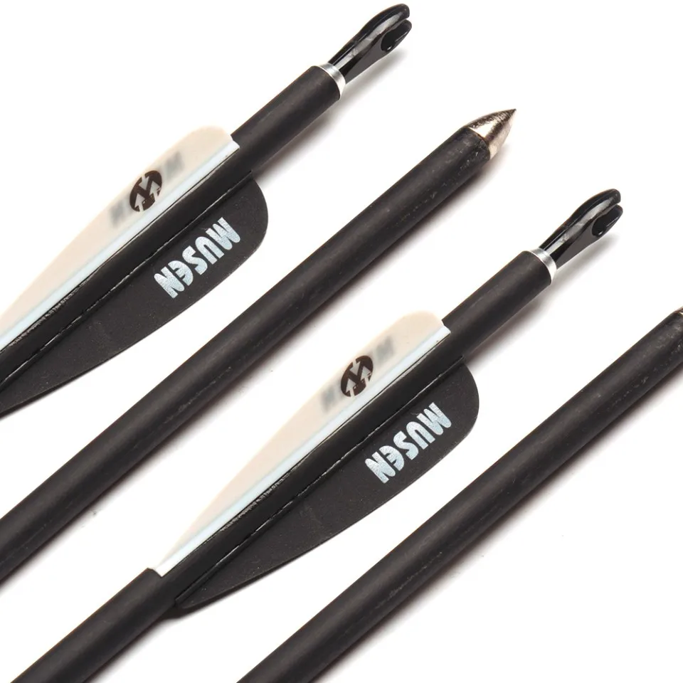Billig 6 12 24 stücke 30 Zoll Wirbelsäule 700 Carbon Pfeil Durchmesser 7mm Bogenschießen Pfeile mit 2,5 Zoll schaufeln für Recurve Verbindung Bögen Bogenschießen