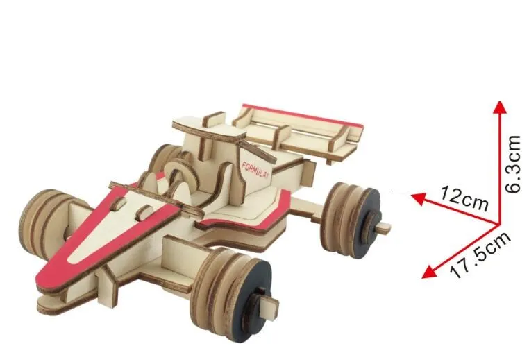 Моделирование формула игрушечных автомобилей модели 3d трехмерные деревянные головоломки игрушки для детей Diy ручной работы деревянные
