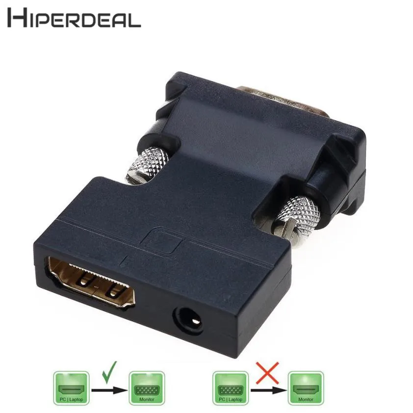 HIPERDEAL Новый 1080P Женский HDMI в VGA Мужской конвертер адаптер ключ с 3 5 мм стерео аудио