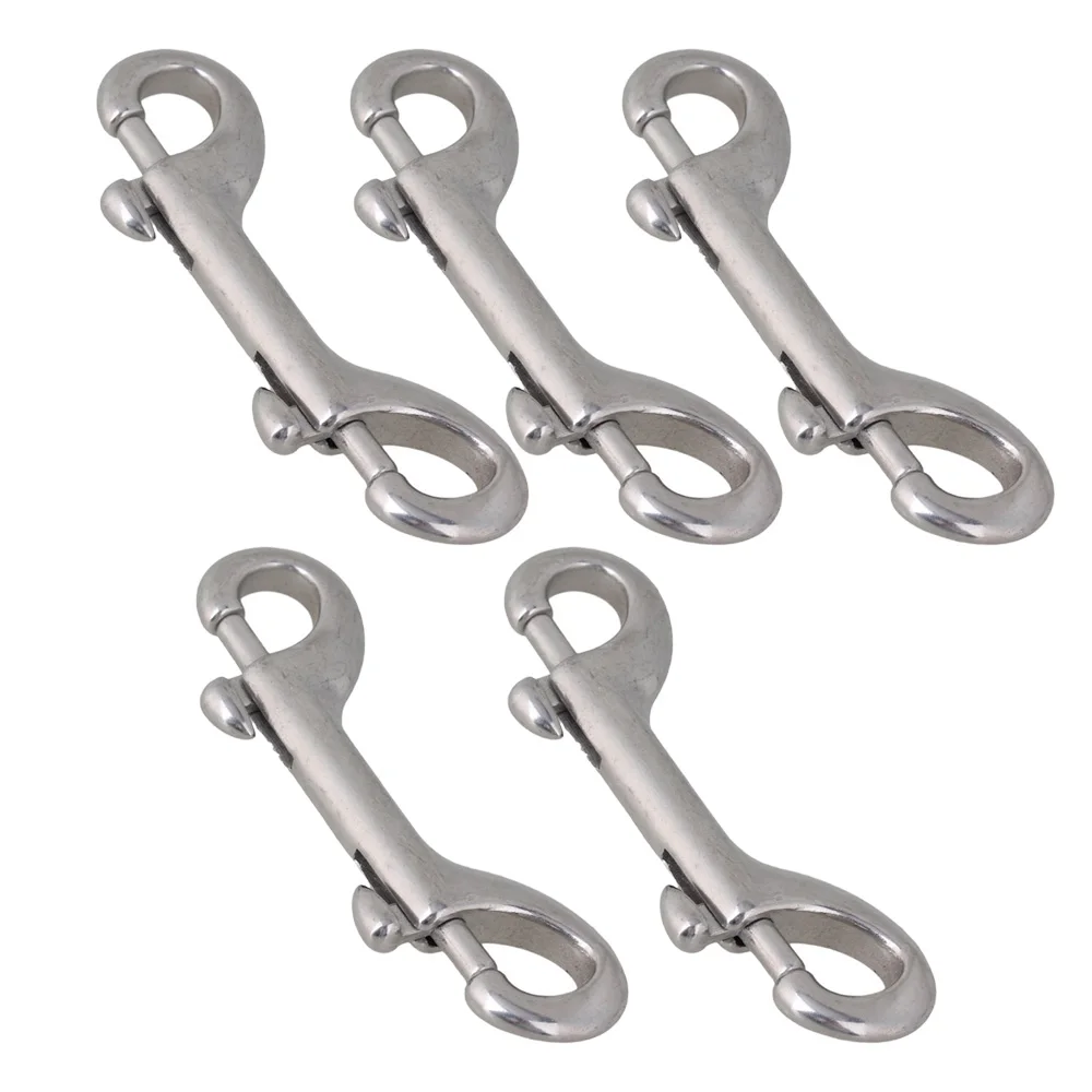 5Pcs Double Sided Stainless steel Clips Snaps Trigger Hook 100MM Double