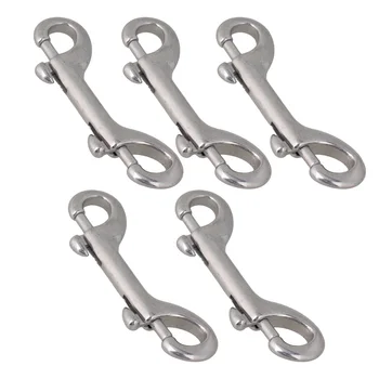 

5Pcs Double Sided Stainless steel Clips Snaps Trigger Hook 100MM Double Ended Bolt Key Ring Snap Bolt Trigger Chain Clip