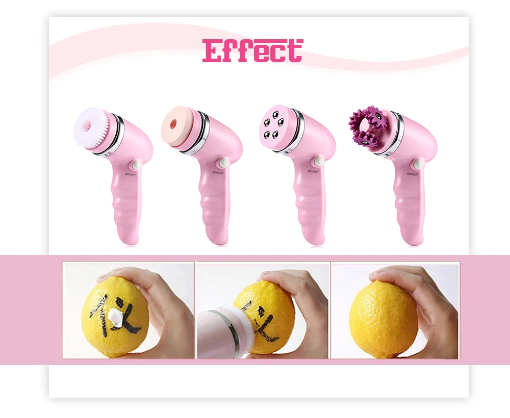 4 in 1 Electric Face Cleaning Brush Pore Cleaner Facial Exfoliator Skin Spa Beauty Care Massager
