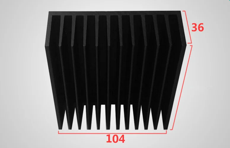 Алюминий теплоотвод Алюминий профиль 104*36*100/150/200/300 мм радиатора высокого Мощность радиатора для больших Мощность устройства и PCB