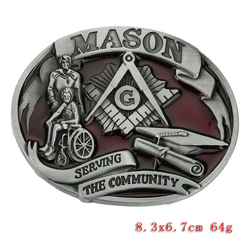 

Vintage Alloy Mason Freemason Men Belt Buckle for Mens Jeans Western Cowboy Native American Buckle for 3.8cm Wide Belt.