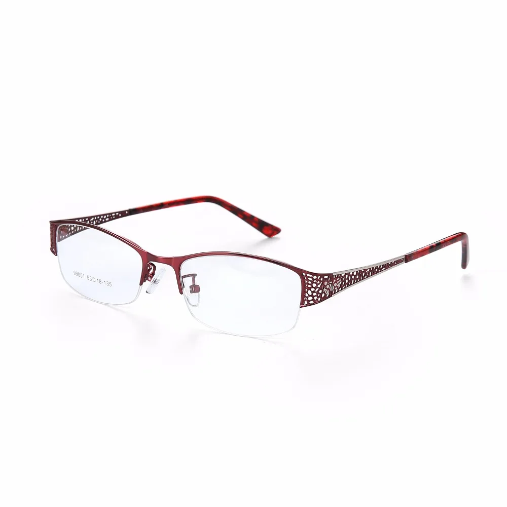 Metel Titanium Eyeglasses Half Rim Optical Frame Prescription Women
