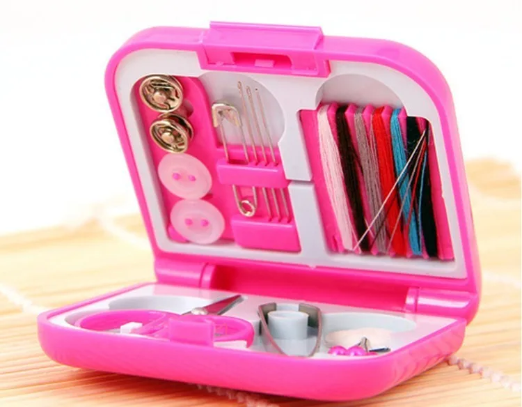 Portable mini sewing box sewing kit box set combination of household