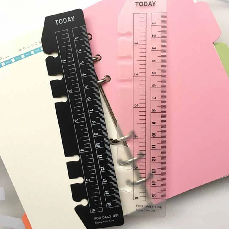 classic PP 6 holes ruler for binder planner notebooks,fine office