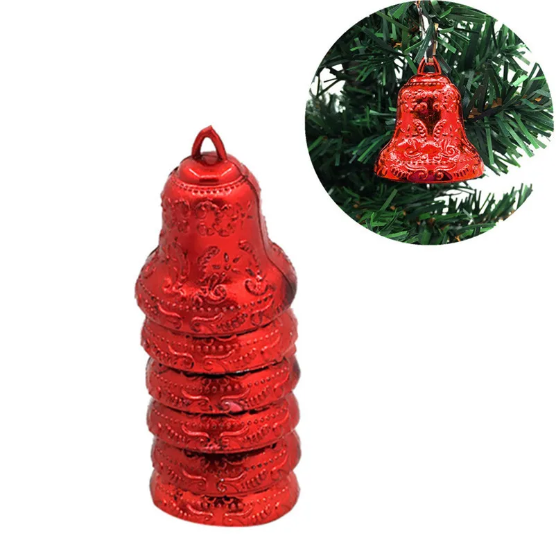 6Pcs Christmas Bell Christmas Tree Ornaments Xmas Decorative Pendant Decor Ornaments christmas bells xmas tree decoration N07 (10)