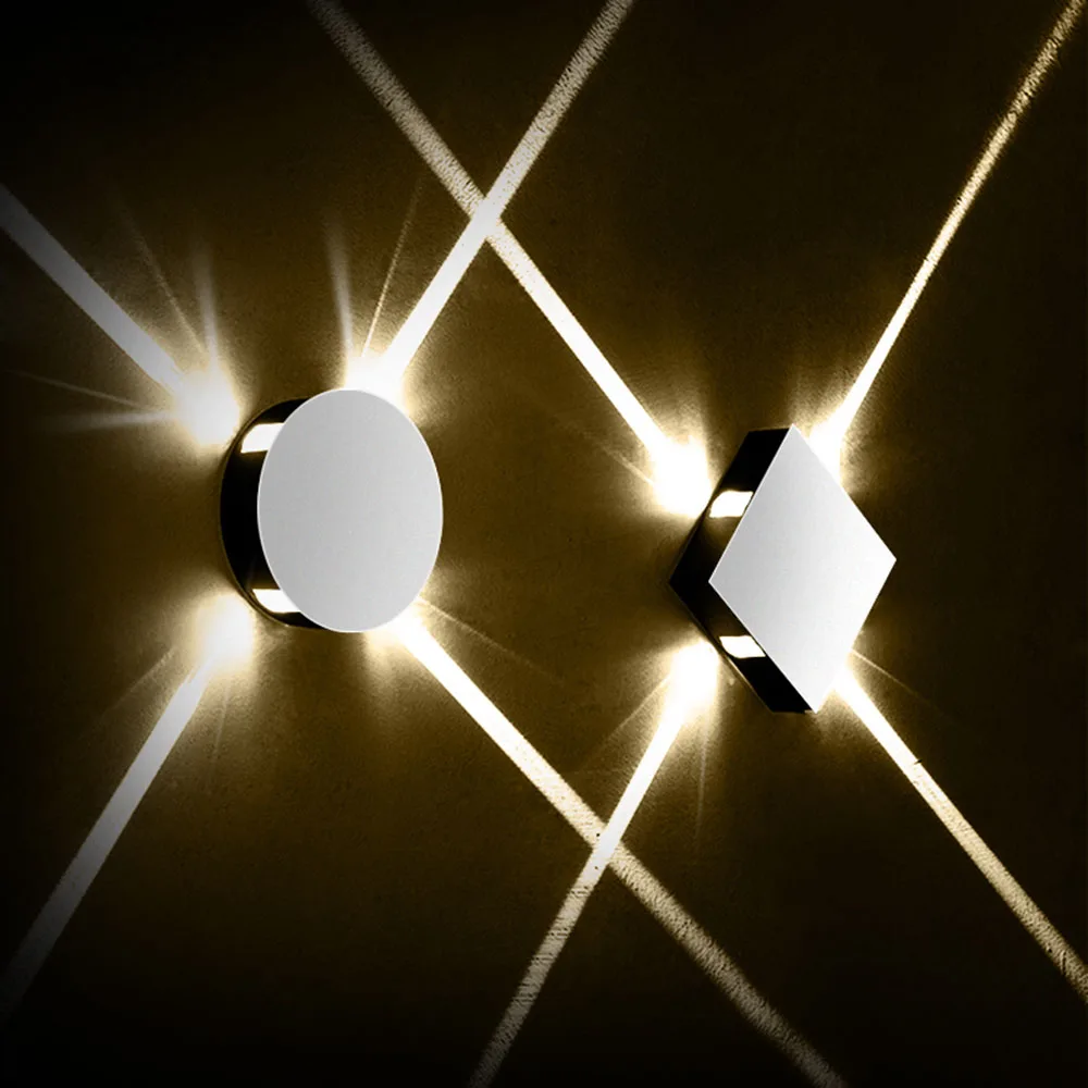 

Modern Wall Sconce Round Square Sparkling Wall Lamp Bedroom Bedside Light Corridor Staircase Hotel Project LED Indoor Spotlight